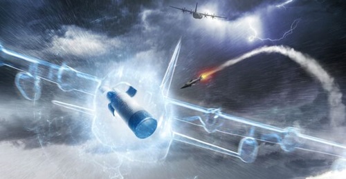 An artist's rendering of the upgraded BriteCloud countermeasure for aircraft.