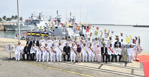 Royal Malaysian Navy KD 
        
         and KD 
        
        , seen here at the vessels' recommisioning ceremony.