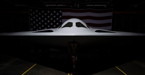 The Northrop Grumman B-21, shrouded in secrecy.