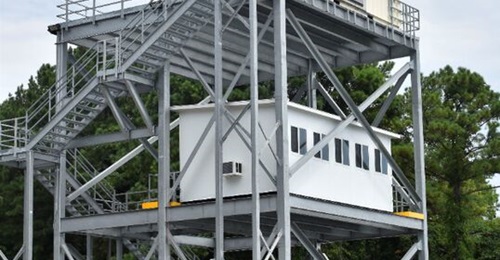 A testbed radar - installed atop a 40 ft tower acting as a proxy ship mast - has been employed by NSWCDD since mid-2020 as an FXR test asset and risk reduction system.