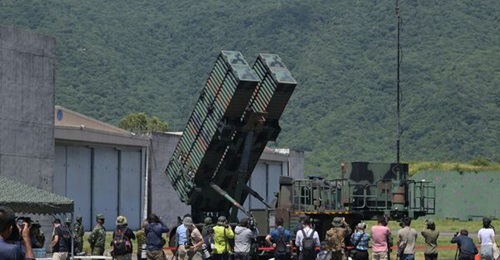 Taiwan showcased the Sky Bow III surface-to-air missile system during a media event at Hualien Air Force Base in August 2022.