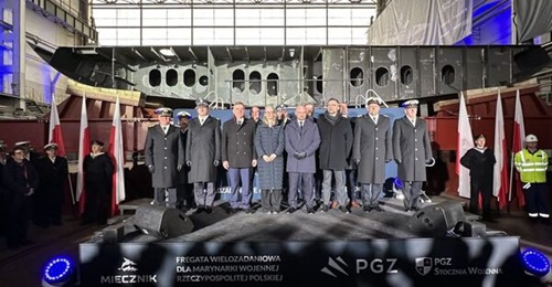 The keel-laying ceremony of the first Swordfish frigate was held on 31 January.