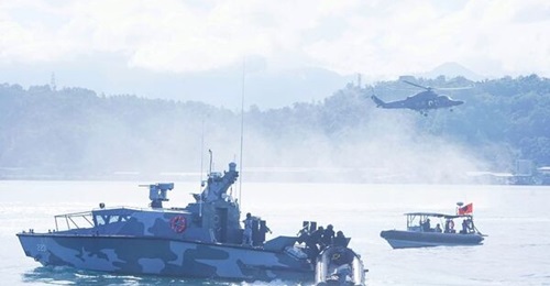 A Royal Malaysian Navy G2000 Mk II fast interceptor craft, seen here at the vessel's induction ceremony in Sandakan on 2 February 2024.