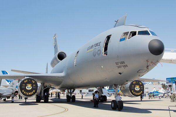 The US Air Force is looking at KC-Y as a bridging solution between the KC-X requirement now being delivered and the future KC-Z. It aims to supplement the service's existing tanker fleet, which includes the KC-10A Extender (pictured). (Janes/Gareth Jennings)