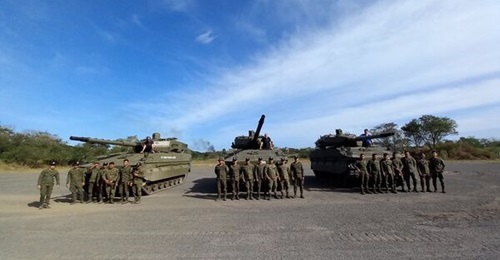 The Sabrah light tanks - pictured above from the Philippine Army training exercise - have a combat weight of 30 tonnes. They are capable of attaining a maximum onroad speed of 72 km/h.