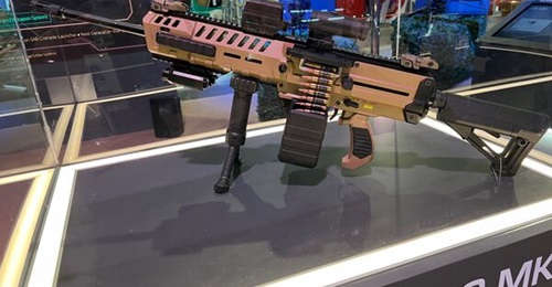 A display of the Ultimax 100 Mk 9, the latest variant of ST Engineering's Ultimax 100 light machine gun, at Singapore Airshow 2024.