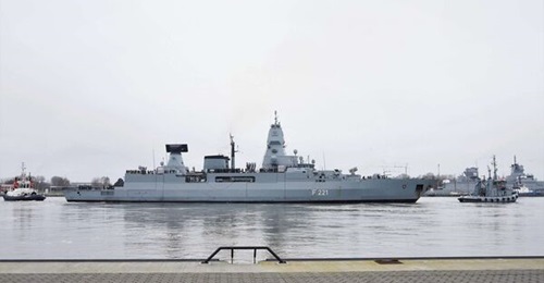 The German Navy's Type 124 Sachsen-class air-defence frigate FGS 
        
         (F 221) departs Wilhelmshaven, bound for the Red Sea, on 8 February.