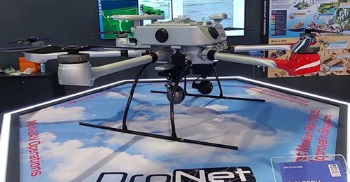 DrN-35DH hexacopter at the Singapore Airshow 2024.