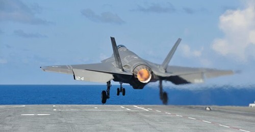 An F-35 launches off the flight deck of the aircraft carrier USS George Washington (CVN 73) in 2016. The US Navy intends to purchase 13 F-35Cs in FY 2025.