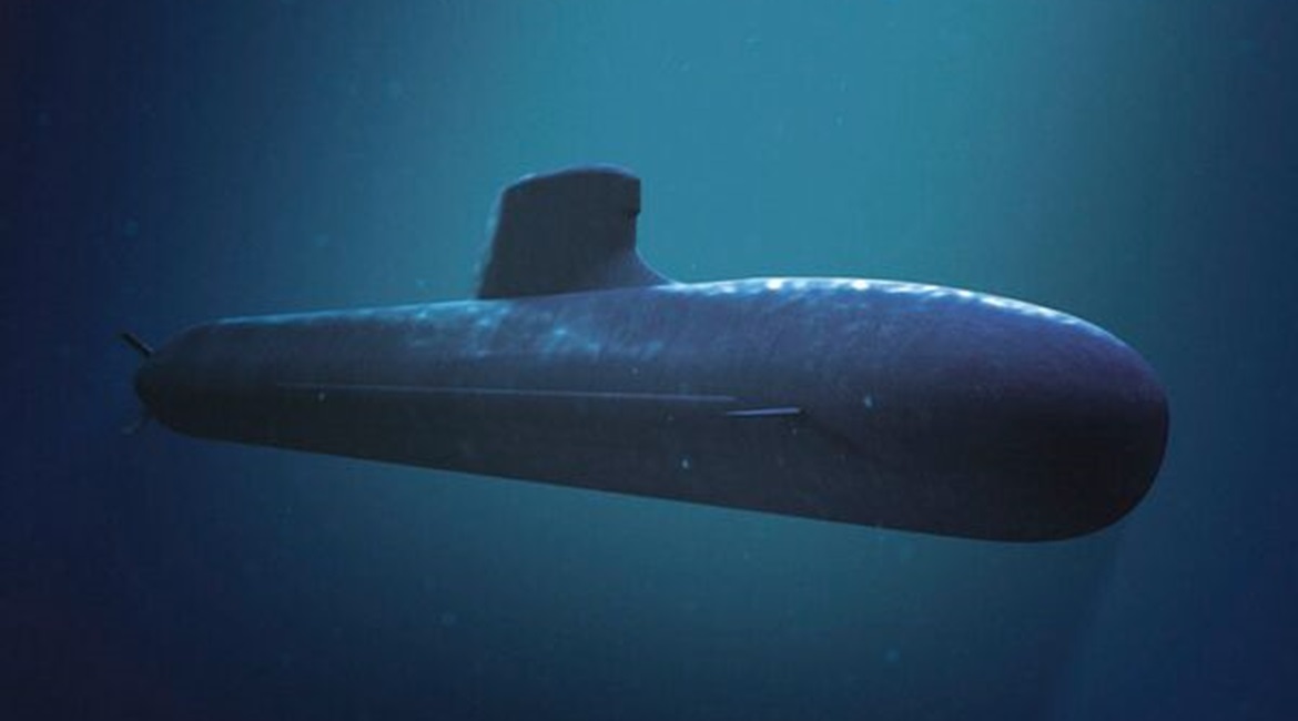 An artist's impression of a future Attack-class submarine for the RAN.