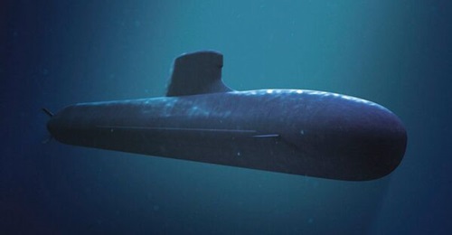 An artist's impression of a future Attack-class submarine for the RAN.