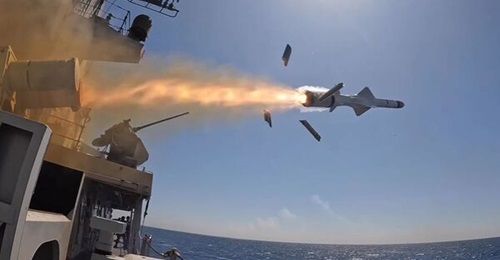 An Exocet MM40 Block 3 missile being launched from an Indonesian Navy Bung Tomo-class frigate. The country's latest attempt to replenish its stock of Exocet missiles has been delayed by non-conformity issues.