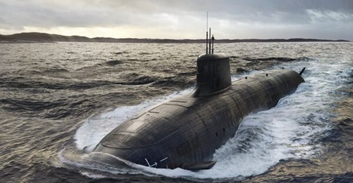 BAE Systems was confirmed as the UK shipbuilding partner for AUKUS submarines, shown here as an artist rendition.