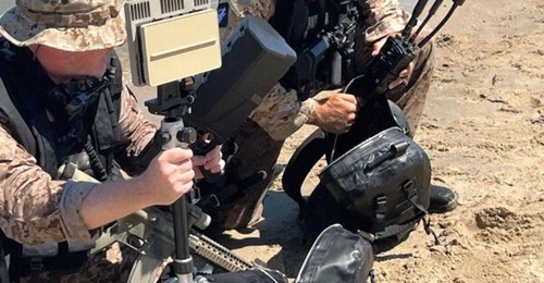 A Silvus Technologies StreamCaster MANET radio paired with an Echodyne MESA radar is demonstrated during a US armed forces readiness exercise.