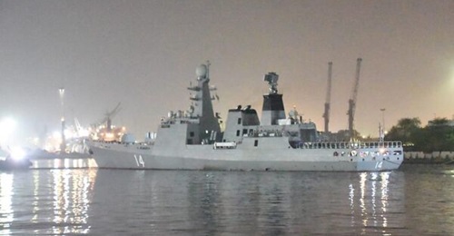Myanmar's second Kyan Sit Thar-class frigate, UMS 
        
        , seen here as it arrives at Visakhapatnam, India, for Exercise 'Milan' 2024. It can be seen here equipped with the Revathi radar.