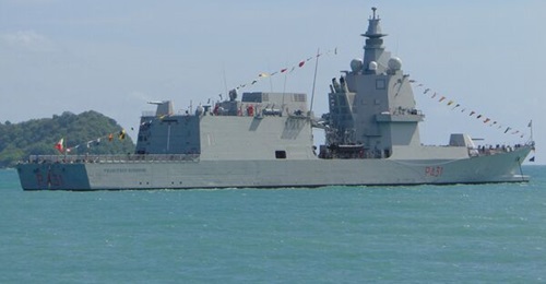 Italian Navy Thaon di Revel-class PPA ITS 
        
        seen at Langkawi during its 2023 Asia-Pacific tour.