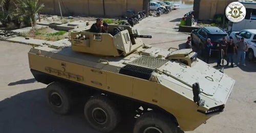A still from a DICI video shows a Norinco VN22 at the Al-Rabie factory.