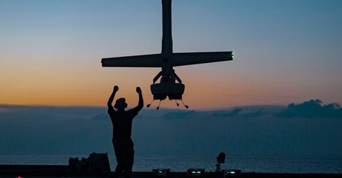 The V-Bat UAV, shown here during testing, is becoming the UAV of choice for US forces.