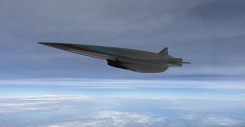 A computer-generated image of the Hypersonix Launch Systems scramjet-powered DART hypersonic testbed.
