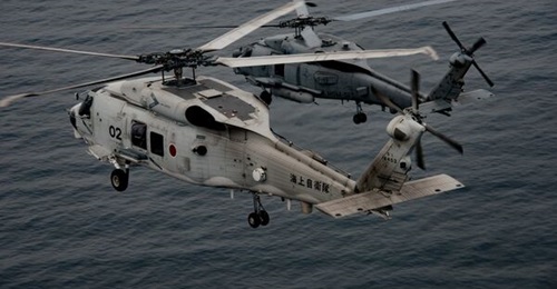 The two Mitsubishi Heavy Industries (Sikorsky) SH-60Ks, which crashed on 20 April, were participating in an anti-submarine exercise with the JMSDF submarines and surface vessels, according to the service. In this representative 2016 photo, a JMSDF SH-6...