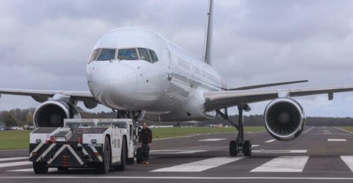Seen after being delivered to 2Excel's facility in Lasham, Hampshire, in 2023, the 757 airframe that is to be converted into the Excalibur FTA made its first flight from MoD Boscombe Down.