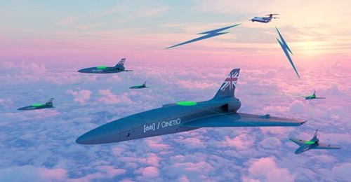 An artist's impression of a demonstration announced on 25 April, in which QinetiQ for the first time in the UK demonstrated MUM-T between jet aircraft.