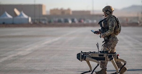 Ghost Robotics Vision 60 prototype was tested as part of the Advanced Battle Management System (ABMS), which collects and fuses data from various systems.
