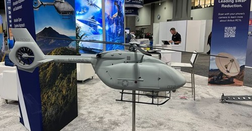 Airbus's unmanned UH-72 concept, displayed at Modern Day Marine 2024.