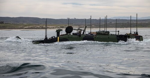 A file image of a USMC ACV from 2022. The service marked its first employment of the ACV at an overseas exercise during 'Balikatan' 2024 in the Philippines.