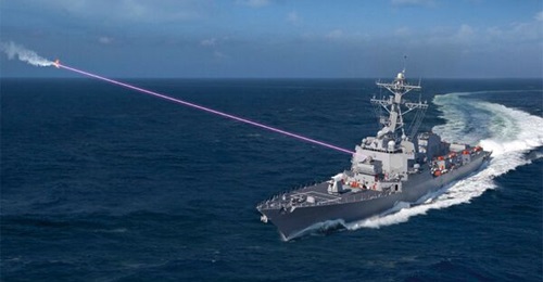 The US Navy is trying to develop directed energy systems like HELIOS to counter low-end threats.