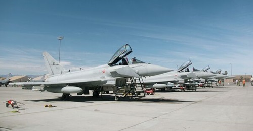 Italian Air Force Eurofighter Typhoon combat aircraft on the ramp at Nellis Air Force Base in the US. Consortium partner BAE Systems has confirmed that the country is looking to increase its fleet with additional aircraft.