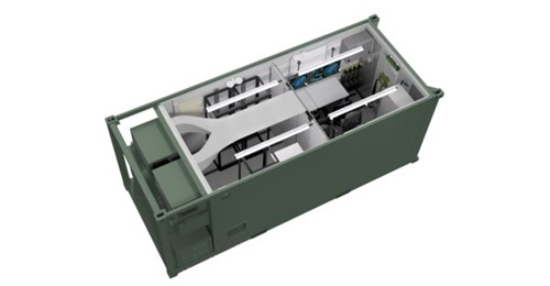Marshall has been contracted to deliver up to 500 C2 shelters (pictured) to the Swedish Armed Forces.