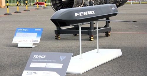 Seen alongside the Eurofighter at ILA 2024, the FEANIX is billed as a light remote carrier 'loyal wingman'.