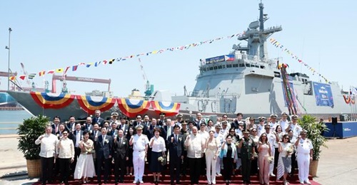 The future BRP 
        
         is seen here at its launch ceremony on 18 June 2024.