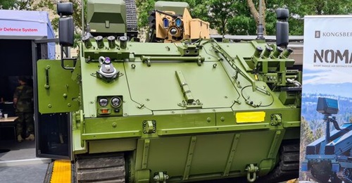 A Norwegian Army NOMADS air-defence system displayed at Eurosatory 2024.