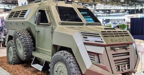 Albanian company Timak's prototype Shota protected patrol vehicle displayed at Eurosatory 2024.