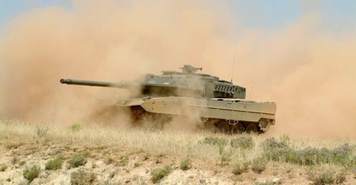 A Spanish Army Leopard 2E version of the Leopard 2A6 main battle tank. GDELS-SBS supplied the 120 mm cannons for the tanks.