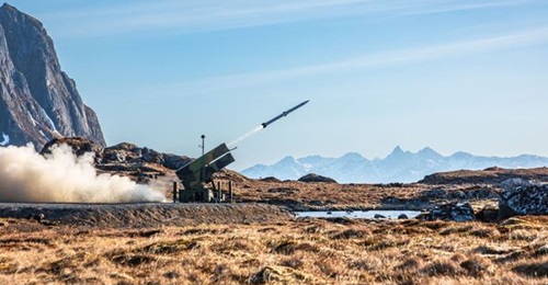 Norwegian anti-aircraft battalion at Evenes conducting live firing with NASAMS during annual Exercise 'Silver Arrow' at Andøya.