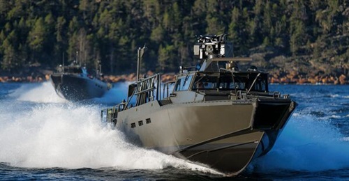 Powered by twin Scania DI16 V8 diesels, the Stridsbåt 90HSM is capable of achieving speeds exceeding 40 kt.