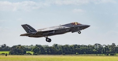 Aircraft ZM161 (BK27) seen departing the Lightning Force's homebase at RAF Marham on the first independent sortie for the recently reconstituted 809 NAS.