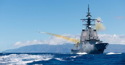 HMAS 
        
         seen here firing the Naval Strike Missile during a SINKEX off the coast of Oahu, Hawaii, as a part of Exercise 'RIMPAC 2024'.