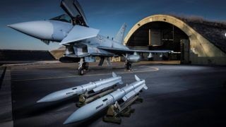 The continued evolution of MBDA's Meteor beyond visual range air-to-air missile, seen here near a German Air Force Eurofighter Typhoon, is one of the programmes expected to be delivered for the UK under PMA2.