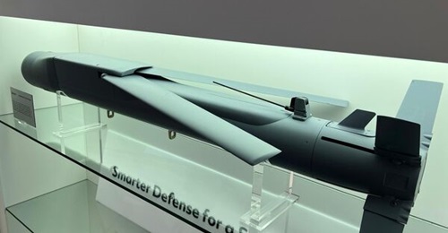 A stormbreaker precision-strike weapon on display at Farnborough 2024.
