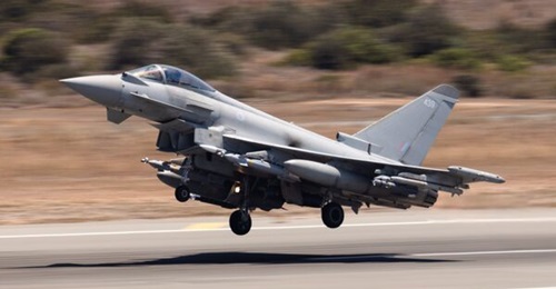 An RAF Eurofighter Typhoon seen departing on a combat operation over the Middle East earlier in July. The UK is one of the four partner countries for the programme that will undertake the LTE upgrade programme.