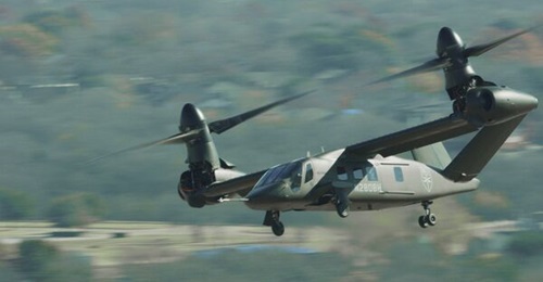 The V-280 Valor tiltrotor demonstrator, photographed in 2021. The tiltrotor has been cleared to enter its initial manufacturing phase.