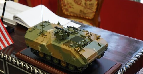 Hanwha Aerospace and Cendana Auto displayed a model of their proposed upgraded K200 IFV at the DSA 2024 exhibition in Kuala Lumpur in May.