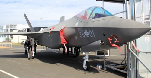 A mock-up of an F-35A in Luftwaffe markings at the ILA Airshow in June. With the RAAF also operating the type, the two services could co-operate on training as part of a wider declaration of intent signed on 10 August.