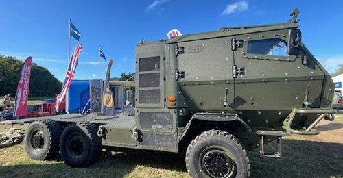 The Armoured Closed Cab HMT unveiled by Supacat at DVD 2024 has plenty of room for Boxer modules.