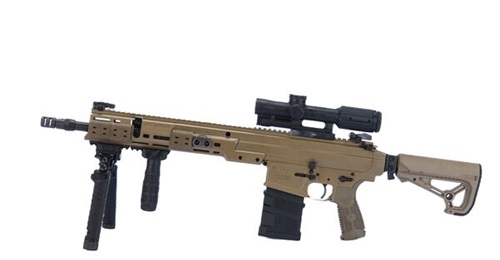 ARAD-7 DMR with 406 mm long barrel, left-hand side.