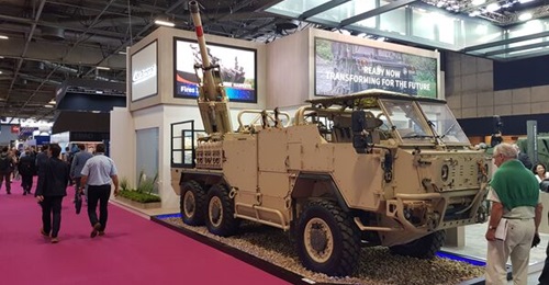 A Supacat High Mobility Transporter (HMT) Extenda Mk 2 with a 105 mm gun on display at Eurosatory 2022. It is not known what armament the latest Babcock-Supacat Extenda Mk 3 will have.